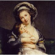 elisabeth vigee-lebrun Self-Portrait in a Turban with Her Child oil on canvas